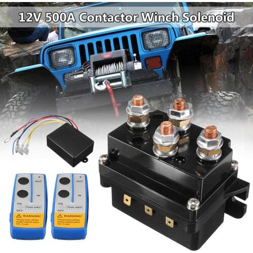 12V 500A HD Contactor Winch Control Solenoid Relay Twin Wireless Remote Recovery