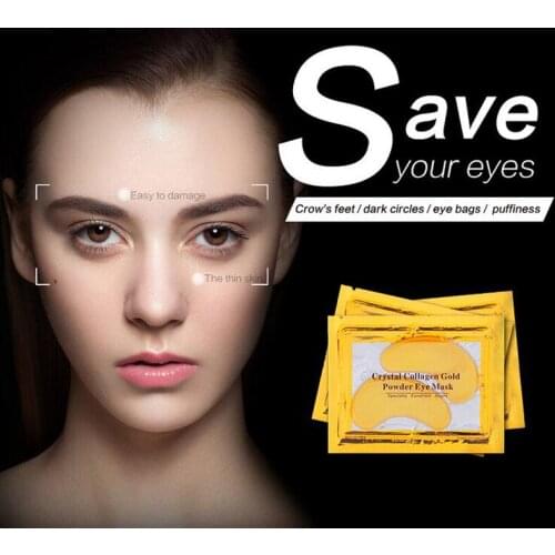 16Pcs=8Packs Collagen Eye Mask Gold Crystal Eye Patch Moisturizing Dark Circles Anti-Aging Anti-Puffiness Beauty Eye Skin Care