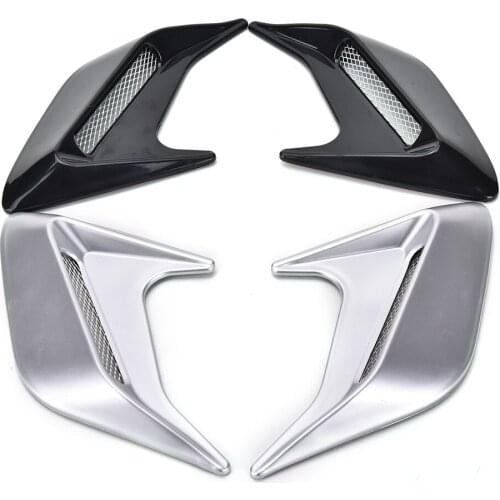 2Pcs Car Auto Side Vent Air Flow Fender Intake Sticker Car Simulation Side Vents Decorative Silver,Black color