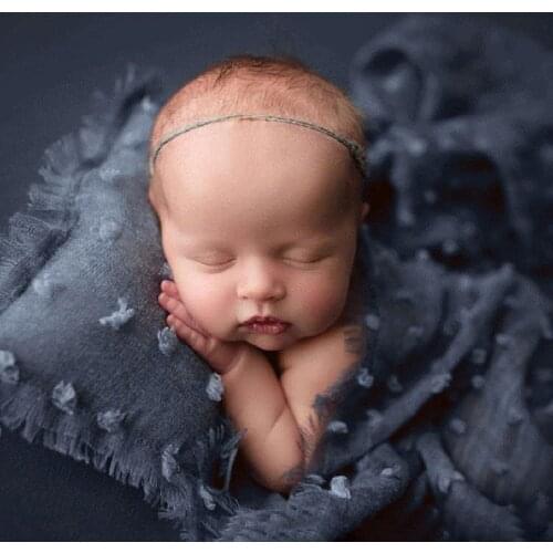 2 Pcs/set Baby Infants Photo Accessories Tie-dyed Cotton Linen Hat Pillow Set Newborn Photography Props #905