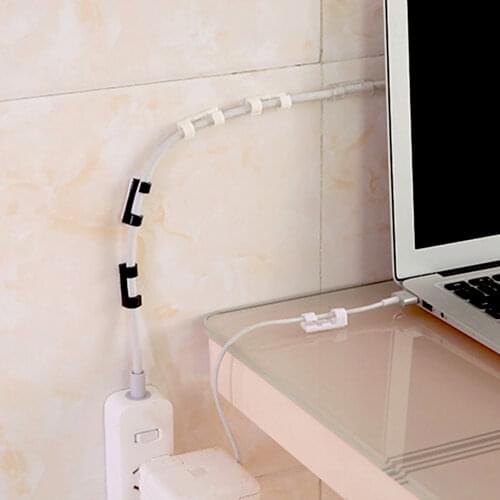 20 PCs Cable Clips Organizer Desktop Self-Adhesive Cord Management Wire Holder Data Telephone Line Winder Sleeve Data Cable Tie