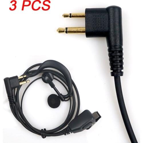 3PCS M Head G-Shape Headset In-ear Walkie Talkie Earpiece Headphone With Mic For Walkie Talkie CP040 2 Pins For Motorola Radio