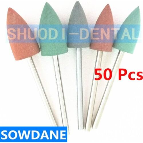 50 Pcs Dental ASILICONE Polishers Resin Base crylic Polishing Burs 2.35mm Dental Supplies Dental Lab Laboratory Polish Material