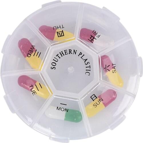 7 Day Mini Weekly Tablet Pill Medicine Box Holder Storage Organizer Container Case Pill Box Splitter Travel Pill Box