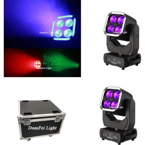 8pcs+flycase) dj lighting quad color rgbw led zoom moving head high quality wash led moving head 4*60w