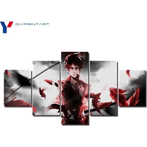 Anime Attack on Titan Eren 5 Pcs/set Modern Wall Art Painting Wall Pictures for Living Room A0704