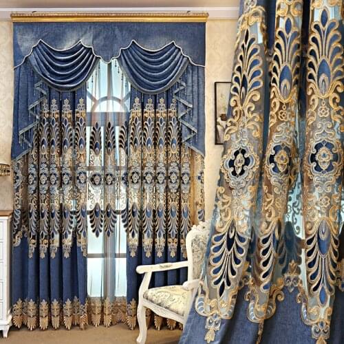 European-style Velvet Sheer Curtains Blackout with high-quality Customized for Living Room for Bedroom Beautiful Wall Curtains