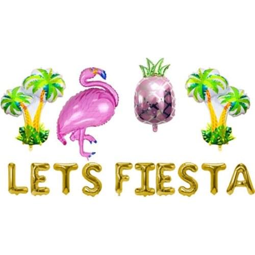 Lets Fiesta Party Decorations Banner Mylar Foil balloon Cactus Balloons for Mexican Party Decorations Birthday Supplies Wedding