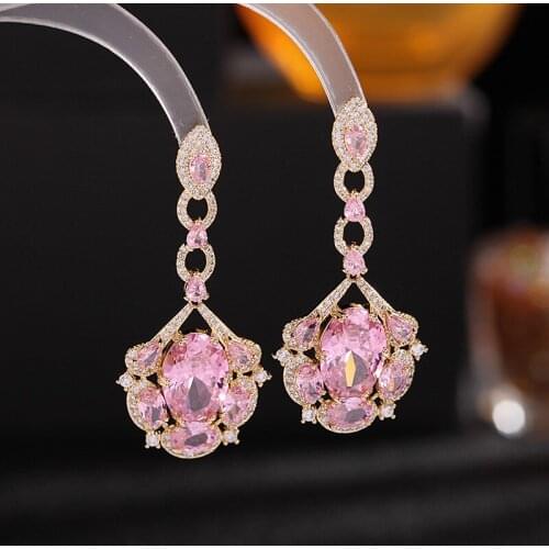 Designer Fashion Water Drop Earrings Romanitc Wedding Bridal Pendant Earring 925 Silver Pin Cubic Zirconia Earings Jewelry