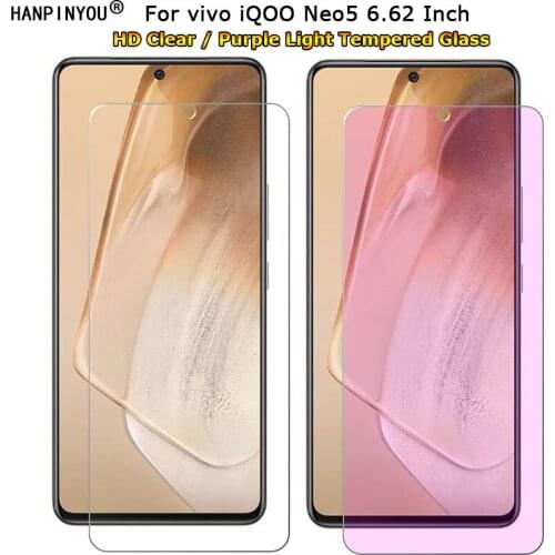 For vivo iQOO Neo5 6.62" Clear / Anti blue Purple Light Ray Eye Care Tempered Glass 9H 2.5D Premium Screen Protector Film