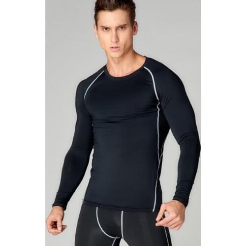 Shirt Homme Running Long sleeve Quick Dry T-Shirts Running Slim Fit Tops Mesh Running Bodybuilding Fitness shirt compression