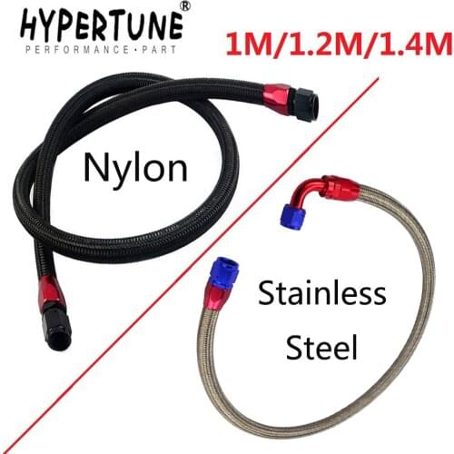 1M/1.2M/1.4M AN10 Stainless Steel Braided Fuel Oil Line + Straight and 90 Degree Swivel Fitting