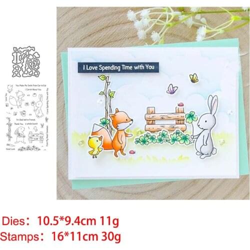 2020 New Fox and rabbit Metal Cutting Dies and Stamps for DIY Scrapbooking Photo Album Decorative Embossing DIY Paper Cards