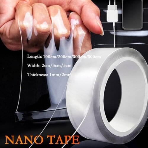 1/2/3/5M Nano Tape Double Sided Tape Transparent No Trace Reusable Waterproof Adhesive Tape Cleanable For Home