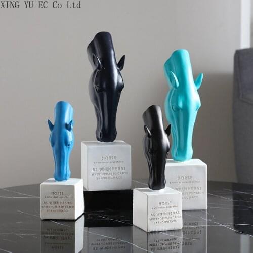 Nordic Creative Horse Head Vase Dried Flower Flower Arrangement Modern Minimalist Living Room Office Art Decoration Ornaments