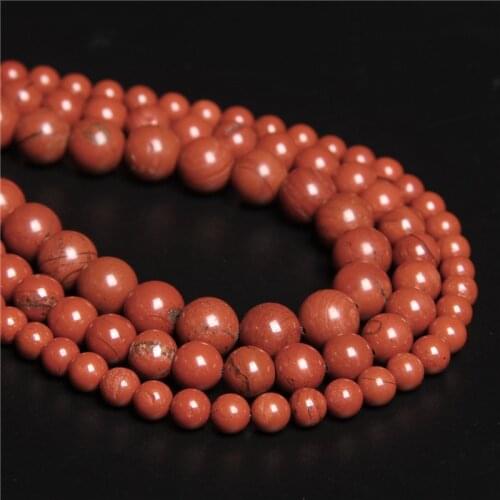 Wholesale Natural Genuine AB+ Red Jaspers Round Loose Stone Beads 6 8 10mm Fit Jewelry DIY Necklaces Bracelets 15.5" Strand