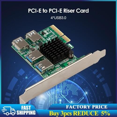 Adapter Converter Card Module Board PCI-E to PCI-E Adapter Extender 1 to 4 PCI-Express Slot USB 3.0 Riser Multiplier