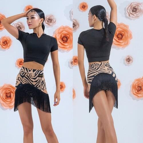 Latin Dance Dress Practice Clothes Female Adult Dance Tassel Skirt Dress Sexy Ballroom Dance Latin Competition Dresses SL2870