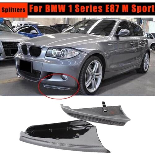 Carbon Fiber Front Bumper Lip Splitters Aprons Flaps For BMW 1 Series E87 M Tech M Sport Bumper 2007-2010