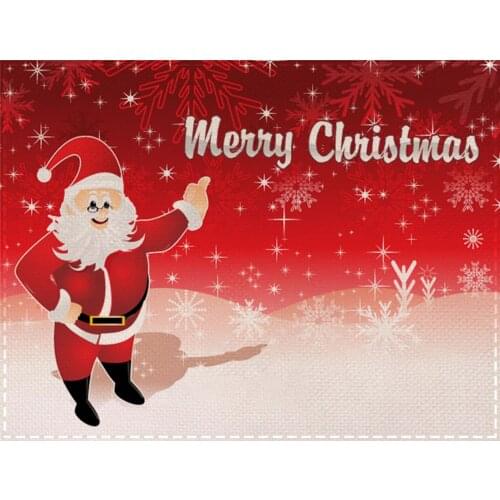 Christmas Placemats Non Slip Heat-Resistant 2022 Navidad Table Mats Forest Man Xmas Dining Home Decoration