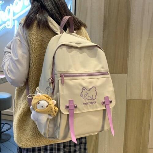 ALLKACI Fashion Female Women Backpack Waterproof Schoolbag Girl Shoulder Bag For Teenagers Bagpack Nylon Travel Rucksack 50