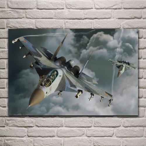 Aircraft fighter flight jet QX037 living room home wall art decor wood frame fabric posters