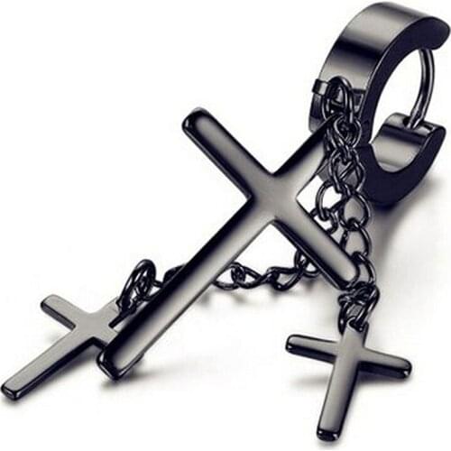 Hot Selling Titanium Steel Earrings Christian Cross Earrings Unisex Couple Earrings Trend Not Outdated EarringsFor Women