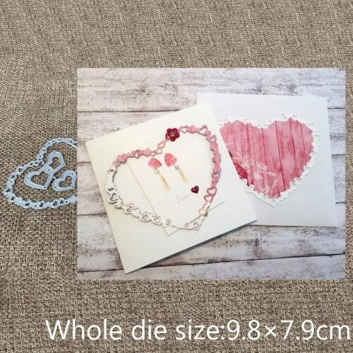 XLDesign Craft Metal Cutting Die cut die lovely 3pcs love heart frame scrapbooking Album Paper Card Craft Embossing die cuts