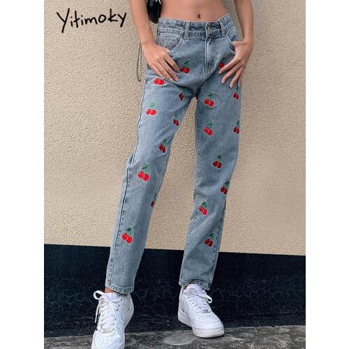 Женские джинсы с вышивкой Yitimoky China At AliExpress