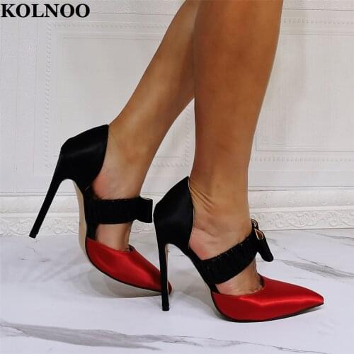 Kolnoo Handmade New Womens High Heels Pumps D'orsay Style Party Prom Shoes Large Size US5-US15 Evening Fashion Club Court Shoes