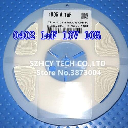 10000Pcs 0402 1uF 16V 10% CL05A105KO5NNNC New and origianl