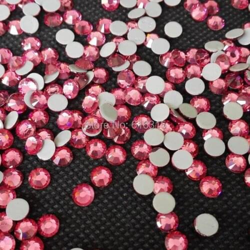 14 cutting facets of stones size ss16 rose color with 1440 pcs per pack ;hot fix iron on stone for evening sexy decor