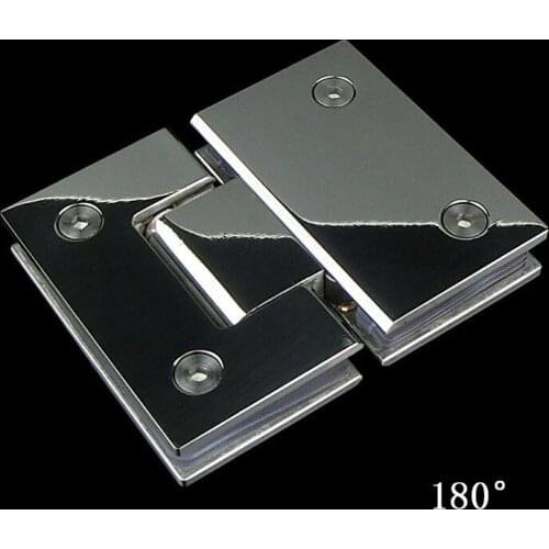 180 Degree Open 304 Stainless Steel Wall Mount Glass Shower Door Hinges For home bathroom furniture clip mirrored hardware