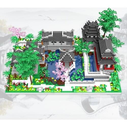 3628PCS+ Chinoiserie Building Blocks Garden In South China Style Traditional Architecture Bricks Kid Toys for Christmas Gift