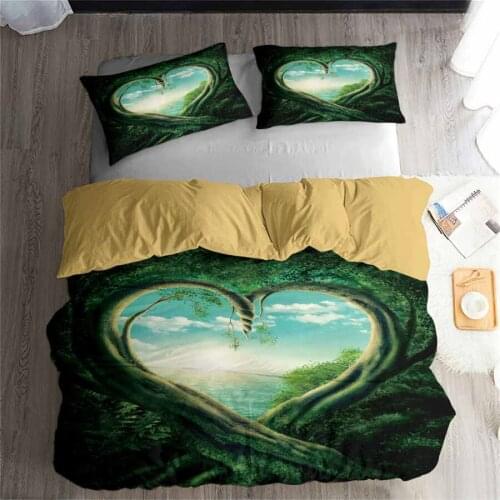 HELENGILI 3D Bedding Set Forest dreamland Print Duvet cover set lifelike bedclothes with pillowcase bed set home Textiles #2-07