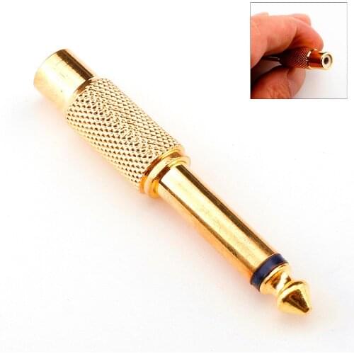 5 PCS 6.35mm 1/4" Male Mono Plug To RCA Female Jack Audio Adapter Connector