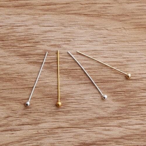 500Pcs/lot 20x0.5mm Silver Gold KC Gold Rhodium Copper Ball Head Pins Needles For Beads Earring Jewelry Findings Ornament