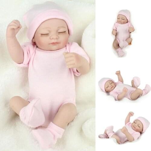 White 28CM Realistic Neonatal Silicone Vinyl Reborn Silicone Cute Soft Gift D7H6