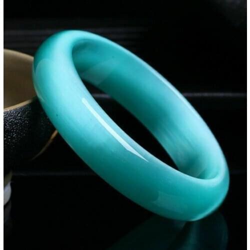 Natural Blue Jade Bangle Bracelet Hand Carved Charm Jewelry Fashion Accessories for Men Women Round Bangle Friend
