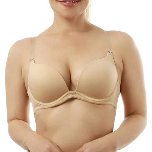 New Invisible Women Bra Sexy Deep V Convertible Straps Multipoint Push Up Bras Strength Design Wire Bone Padded Underwear