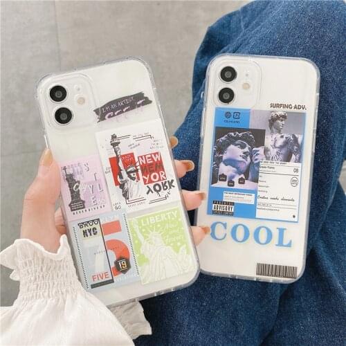 Abstract Art David Phone Case For iPhone 12 mini 11 Pro XR X XS MAX SE20 7 8 Plus Luxury Statue Clear Soft Silicone Cover Coque