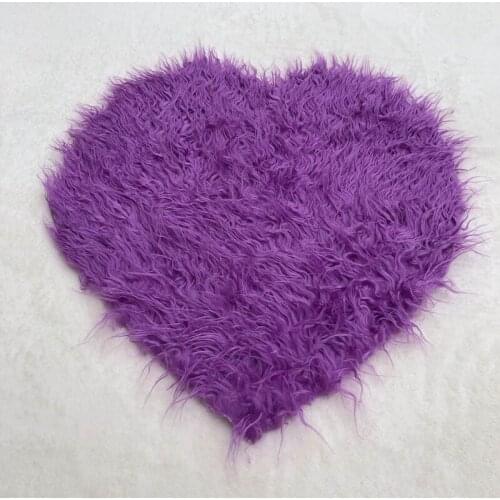 D7YD Heart Blanket Newborn Baby Soft Faux Fur Photograph Prop Blanket Infant Background Photo Prop Basket Stuffer Filler