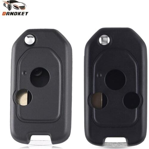 Dandkey 10X 2/3 Buttons Modified Flip Car Remote Key Shell For Honda Accord CRV Odyssey CIVIC Pilot Folding Key Case Fob Cover