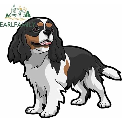 EARLFAMILY 13cm For Cavalier King Charles Spaniel Vinyl Material Car Stickers Graffiti Decal Custom Printing Decoration