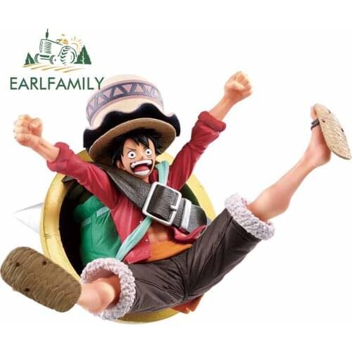 EARLFAMILY 13cm x 9.6cm for One Piece Monkey D Luffy Car Stickers and Decal Fashion Personality Creative Anime Bumper Decoration