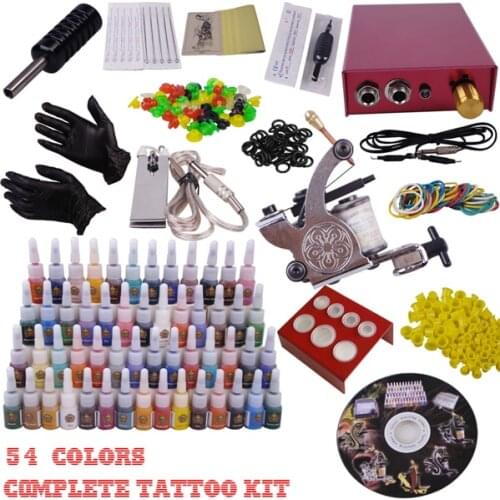Hot selling tattoo starter kit digital permanent makeup machine 54 color inks YLT-57