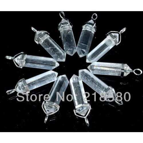 H-PP028 10pcs Crystal Quartz Healing Stone Crystal Point Pendant