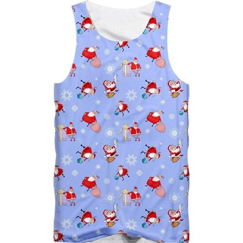 IFPD EU Size Christmas Mens New 3D Printed Santa Claus Gift Best Selling Tank Top 6XL Personality Plus Size Xmas Party Vest