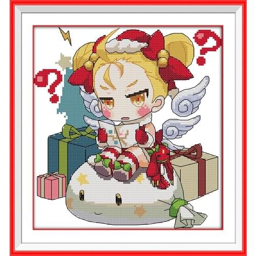 Angel express delivery cross stitch kit cartoon DMC color 14st 11st canvas crooss stitching embroidery DIY handmade needlework