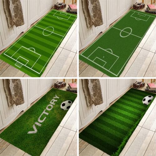 Creative 3D Printing Footbal Field Hallway Carpet and Rugs for Bedroom Living Room Carpet Kitchen Bathroom Anti-Slip Floor Mats